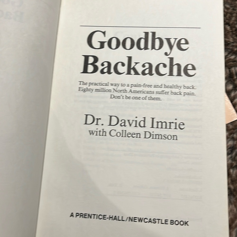 Through book on backaches & healing